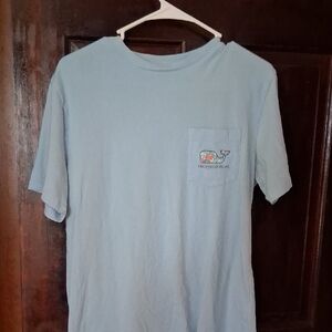Vineyard Vines Light Blue Short-Sleeve Pocket Tee with Whale Logo